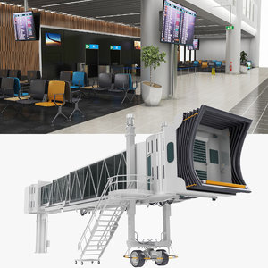 3D model airport gates way