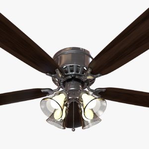 3D realistic ceiling fan lights