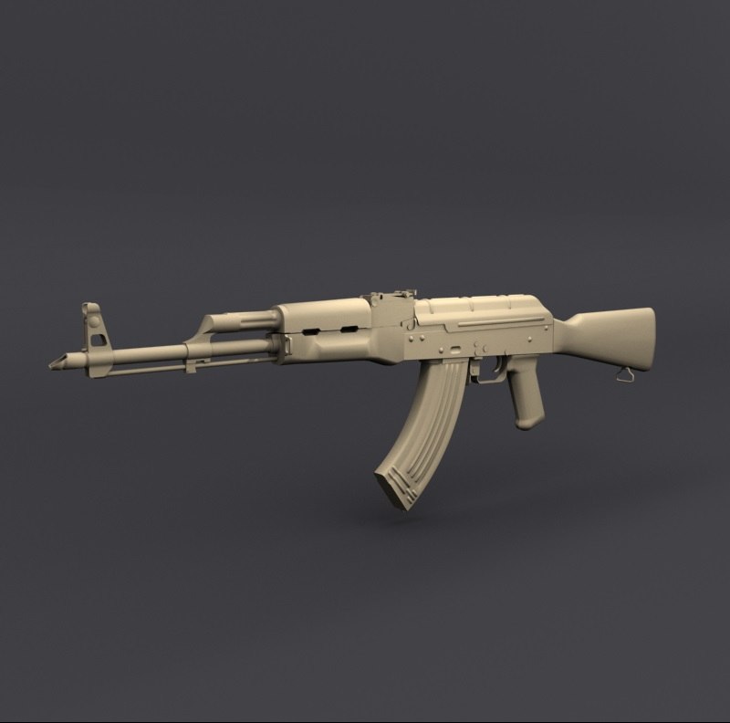 Russian assault rifle akm model - TurboSquid 1434769