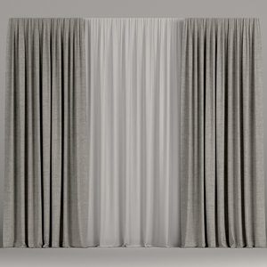 curtains tulle brown 3D model