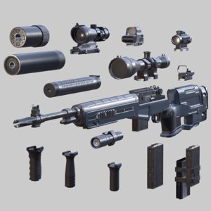 3D m14 gun - hd
