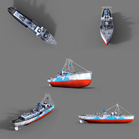 battle ship 3D model