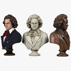 3d model of bust beethoven