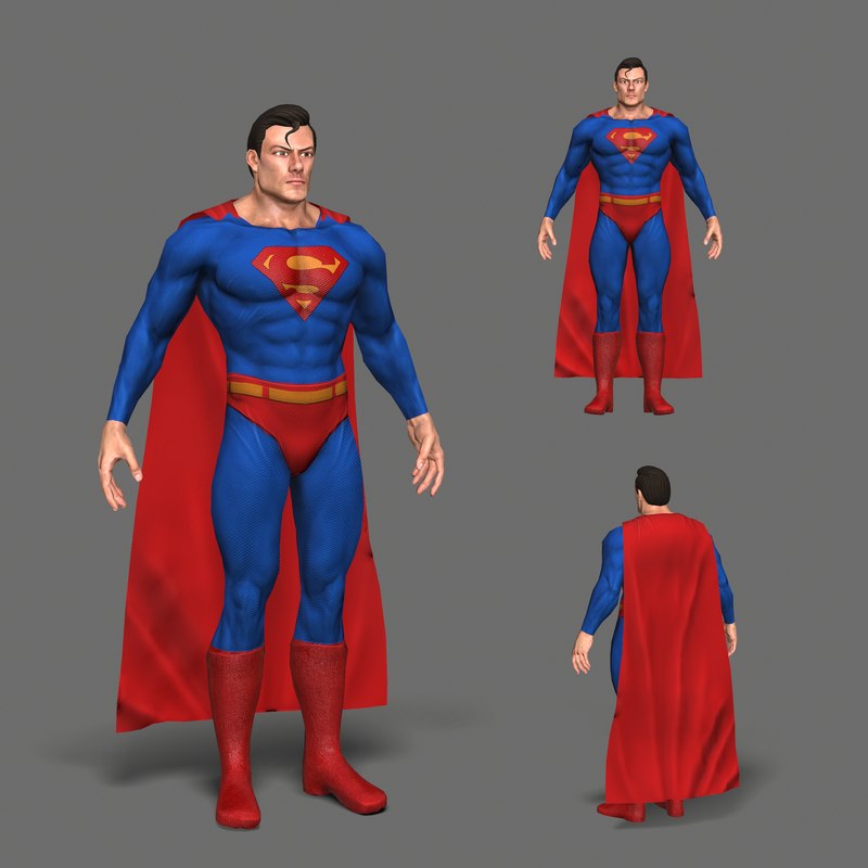 3D character superman model TurboSquid 1435423