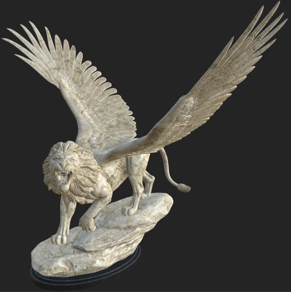 Estátua de Escultura de Leão Alado Daniel 7 Besta Modelo 3D ...