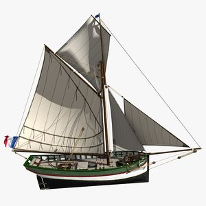 brittany shell fishing boat 3D model