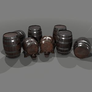3D ready barrel wine model