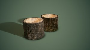 bark bowls 3D model