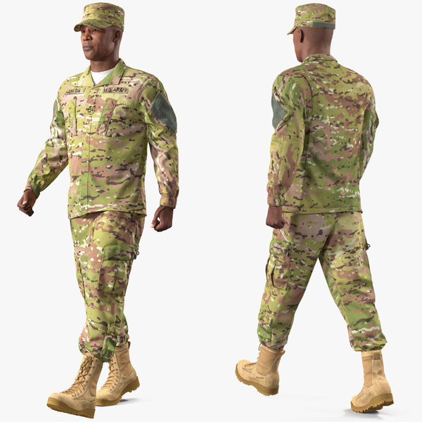 3D army soldier male rigged