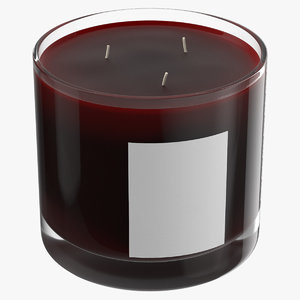 3D scented candle big glass