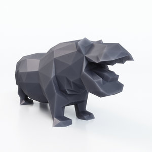3D hippo hippopotamus model