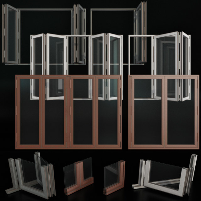 Folding Stained Glass Aluminum Doors