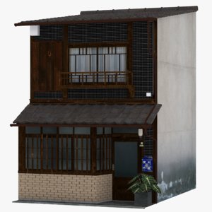 old kyoto townhouse building 3D model