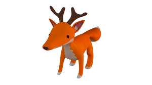3D fox deer