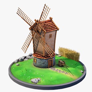 3D model stylized windmill