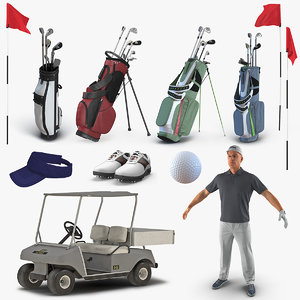golf player equipment 3D model