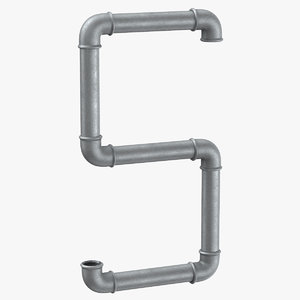 galvanized steel pipe letter 3D model