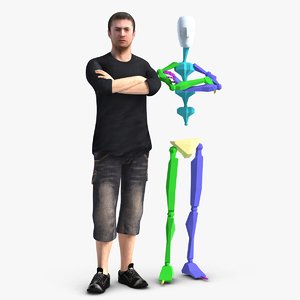 3D casual man rigged biped