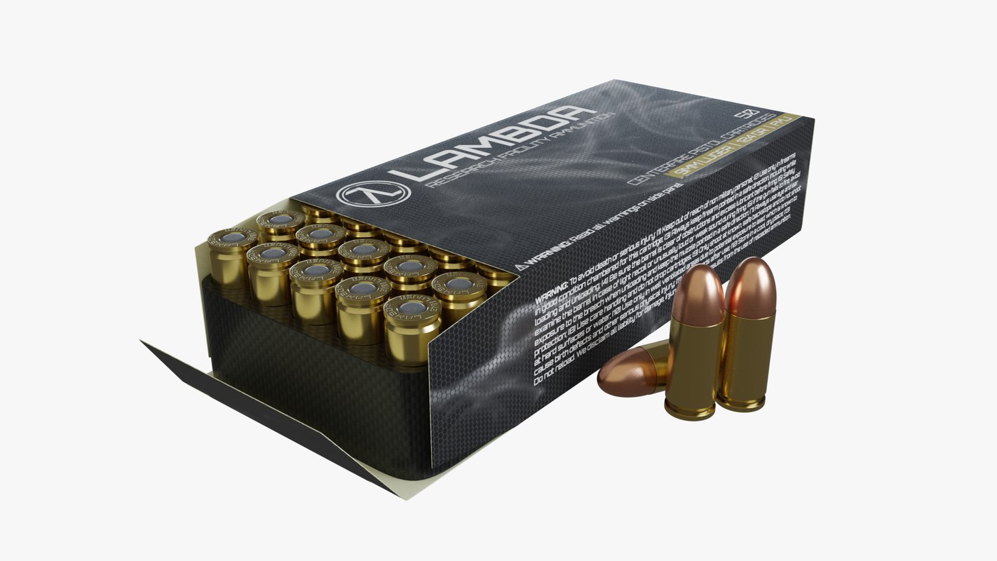 9mm ammunition bullets box 3D model TurboSquid 1436086