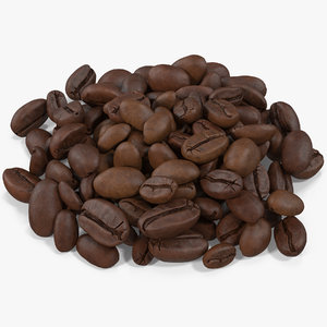 3D coffee beans roasted 3
