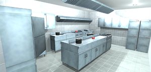 3D model vr restaurant kitchen -
