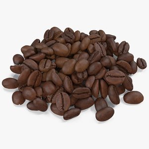 3D model coffee beans roasted 4