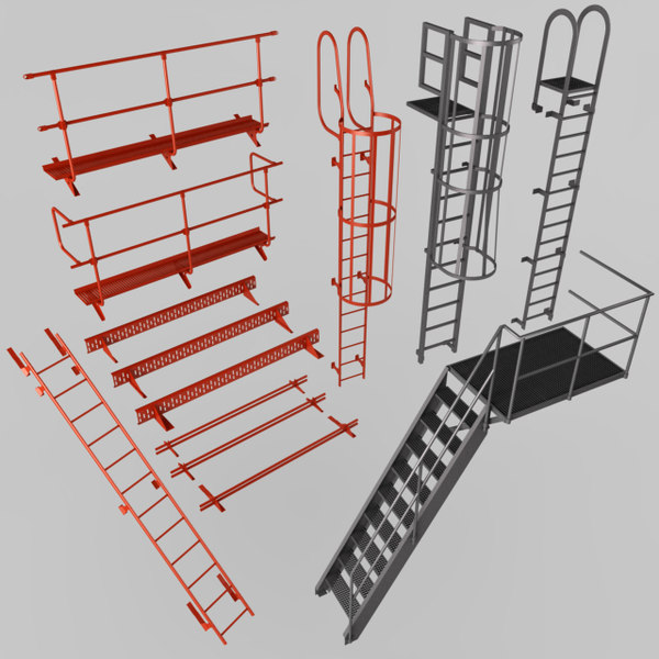 Escape Stairs Safety Elements 3d Model Turbosquid 1437209