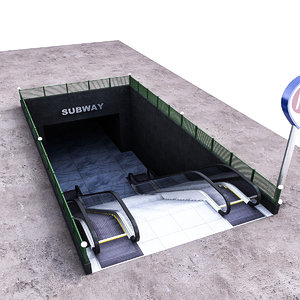3D subway entrance
