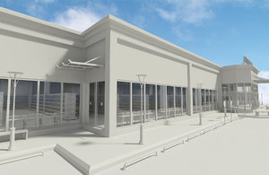 3D supermarket building interior shelfing model