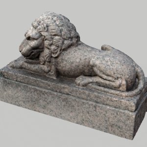 3D grave lion model