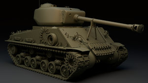 3D model m4a3e8 sherman tank