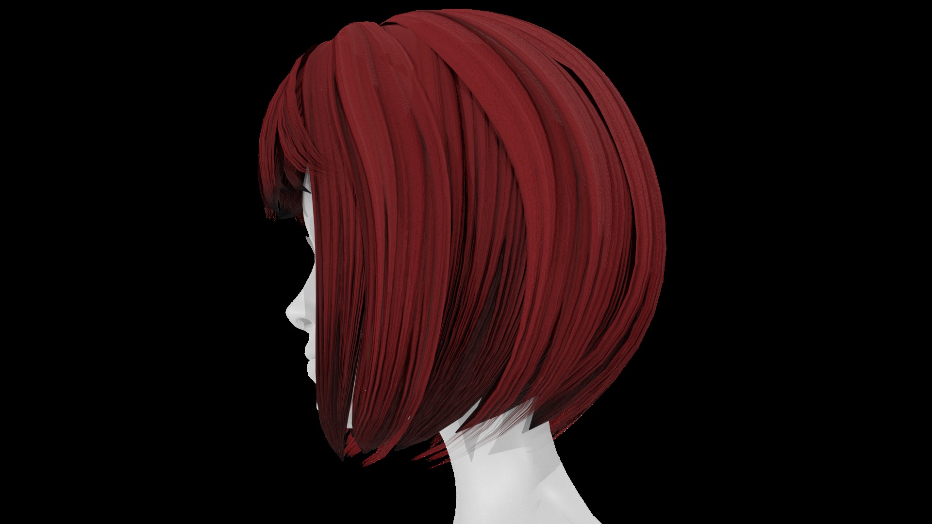 假发01 - 短发3d模型