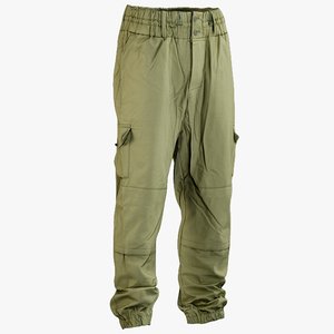 3D realistic military green pants