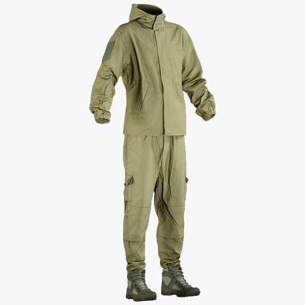 realistic military green uniform model