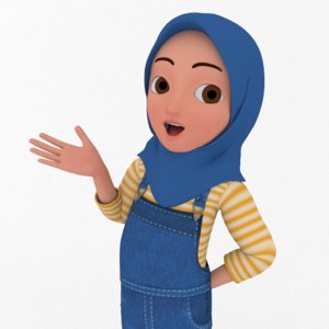 hijab basic rig 3D model