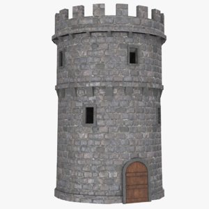 3D model real castle tower