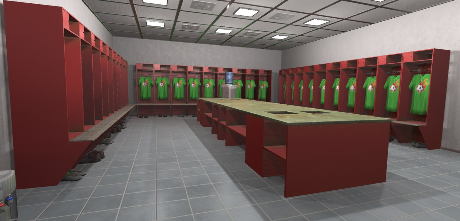 3D simulators football locker room model TurboSquid 1438275