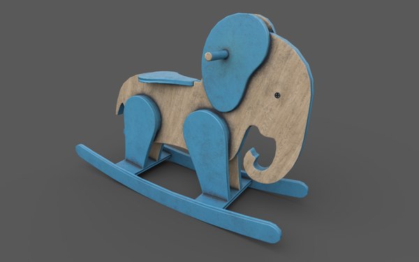elephant a bascule en bois