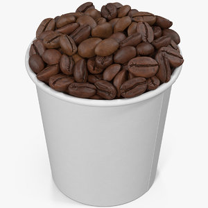 coffee beans roasted cup 3D