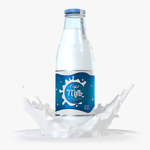 3D milk bottles 1l model