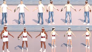 3D pack rigged tennis characters