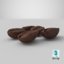 3D model coffee beans roasted 2
