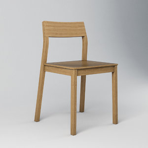 minimalistic wooden chair 3D model