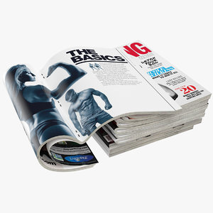 magazines open set 8 3D model