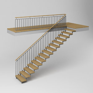 3D modern stairs wood model