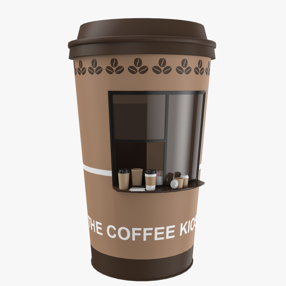 Coffee kiosk sugar napkins 3D model - TurboSquid 1439420