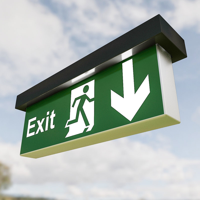 3d Exit Sign Model - Turbosquid 1439559