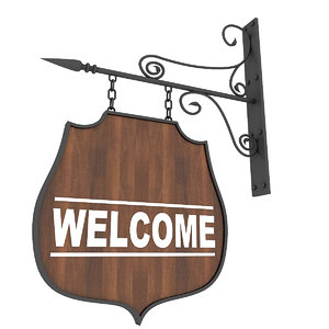 welcome sign 3D model
