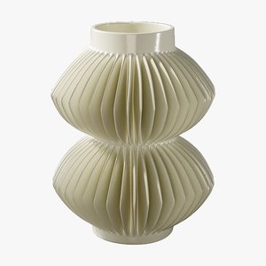 3D realistic vase celia white