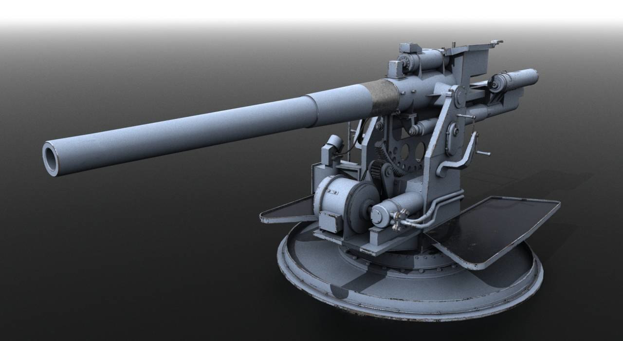 3D model qf gun viii naval TurboSquid 1430519